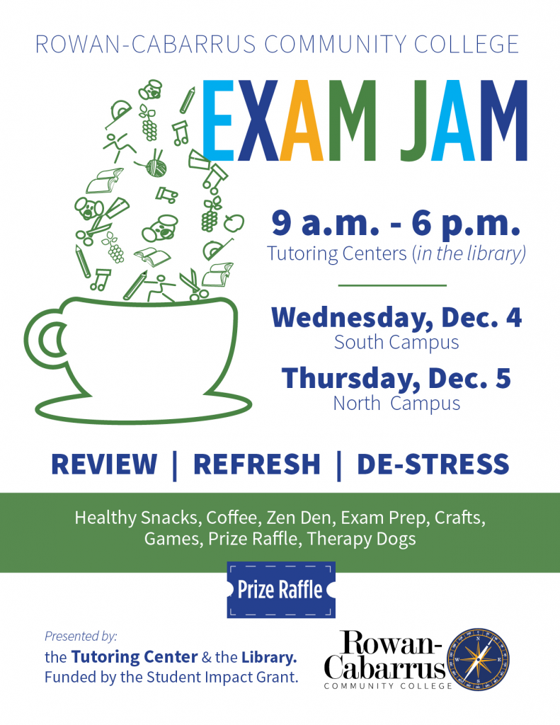 Flyer announcing Exam Jam at South Campus