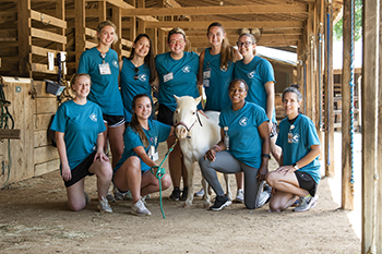 Rowan-Cabarrus Community College Occupational Therapy Assistant Students Work with Campers at Wings of Eagles Ranch