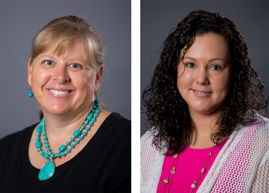 Portraits of Jessica Fowler and Laura Collander, Excellence in Teaching Award Winners